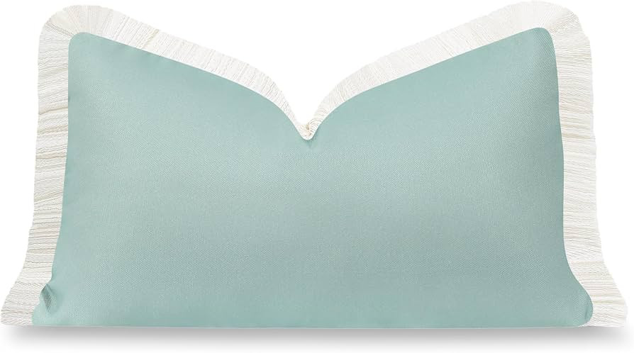 Hofdeco Premium Coastal Grandmillennial Patio Indoor Outdoor Lumbar Pillow Cover Only, 12"x20" Wa... | Amazon (US)