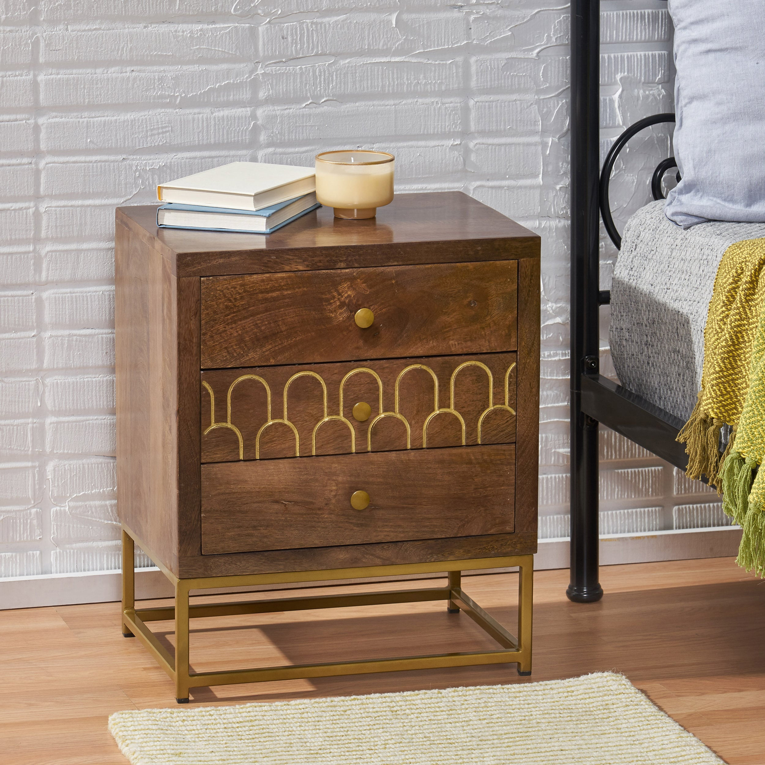 Blisstyle Night Stand Modern Farmhouse Bedroom Nightstands End Tables Living Room one_size | NS879 | Lowe's