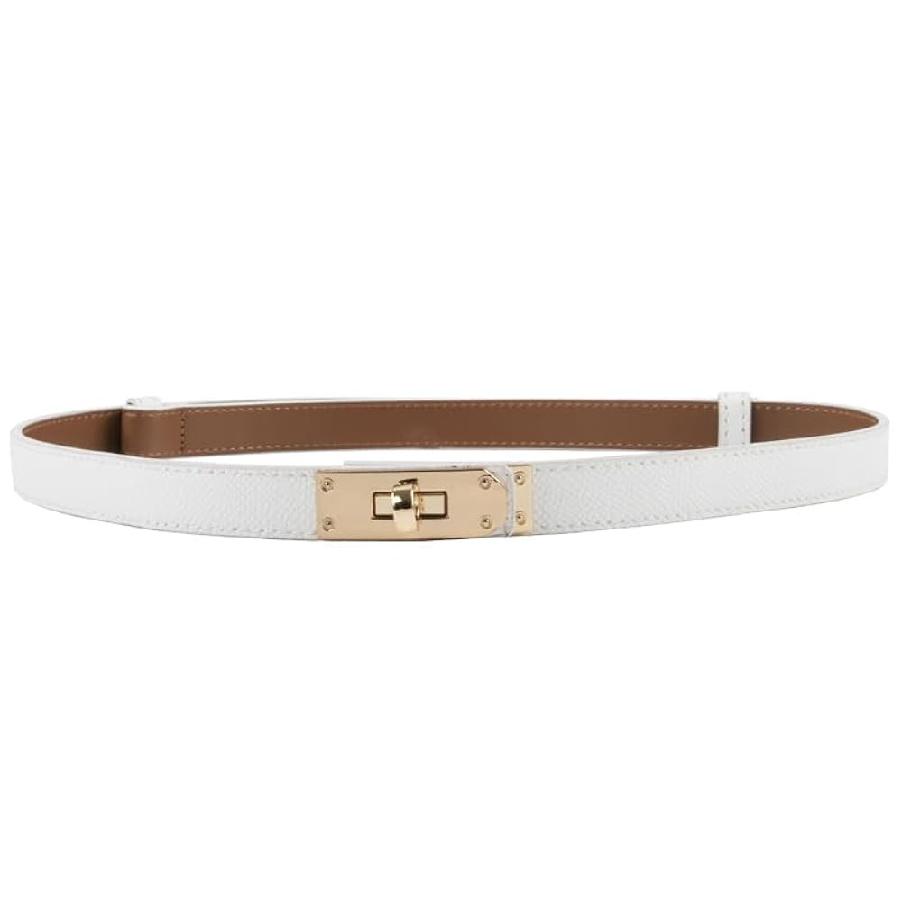 Women's Skinny Leather Belts Thin Waist Belt for Women with Turn Lock Buckle, Belts Woman Adjusta... | Amazon (CA)