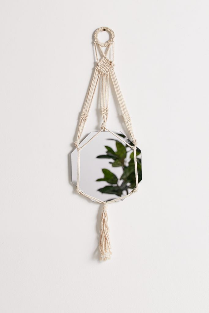 Macramé Sling Hanging Wall Mirror | Urban Outfitters (US and RoW)