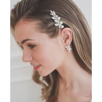 Small Bridal Clip Pearl Wedding Simple Floral Hair ~2488 | Etsy (US)