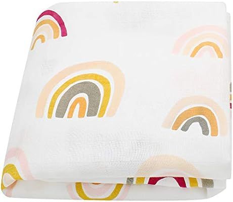 LifeTree Baby Muslin Swaddle Blanket, Rainbow Print Muslin Blankets Bamboo Cotton, Soft Silky Sof... | Amazon (US)