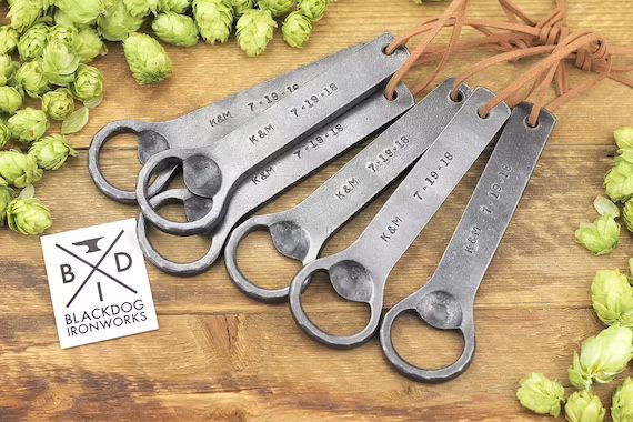 Personalized Bottle Opener | Hand Forged Wrought Iron, Engraved Beer Opener | Great Gift for Men,... | Etsy (US)