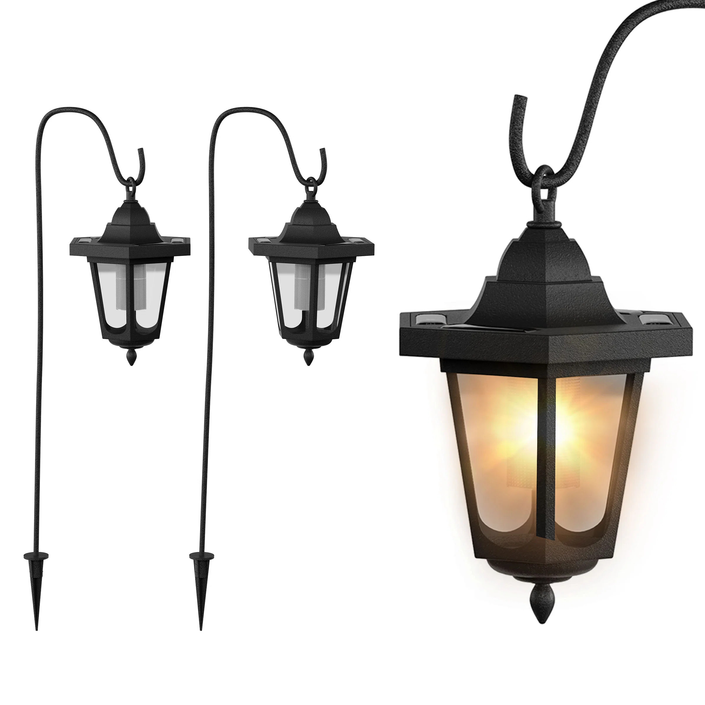 Hanging Solar Coach Lights- 26 Outdoor Lighting with Hanging Hooks for Garden, Path, Landscape,... | Wayfair North America
