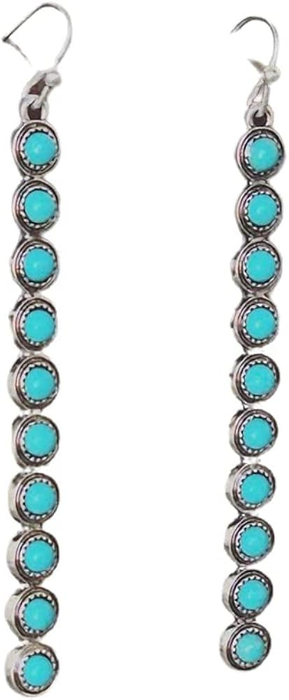 Boho Turquoise Oval Drop Dangle Earrings for Women Teen Girls Beaded Western Flower Teardrop Earr... | Amazon (US)