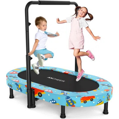 56" Double Mini Trampoline For Kids, Mini Rebounder With 5-Level Adjustable Handle, Parent-Child Trampoline For Kids, Max Load 220Lbs, Fun For Indoor/ | Wayfair North America