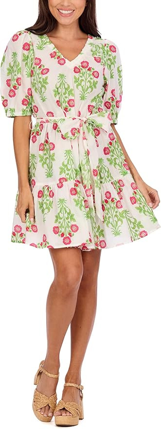 Women's Mud Pie Women's Audra V-Neck Dress | Amazon (US)