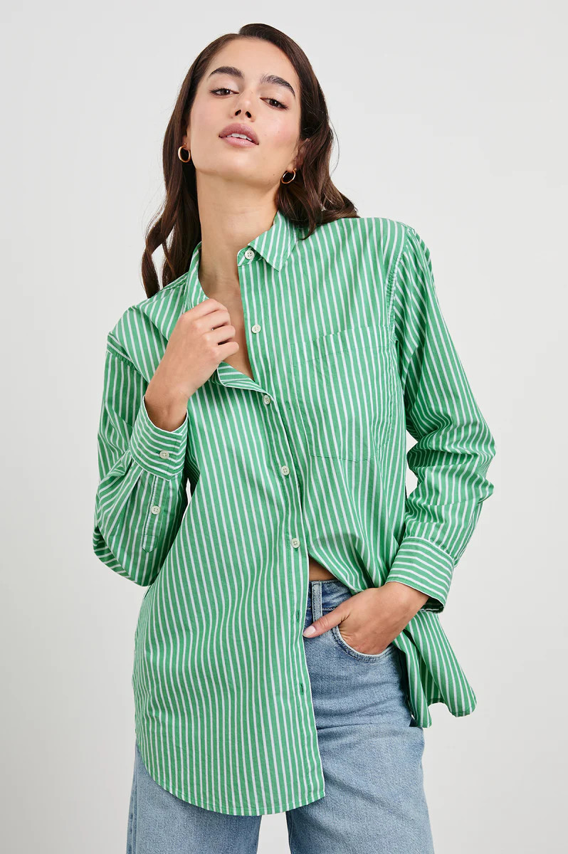 ELSA SHIRT - KELLY WHITE STRIPE | Rails