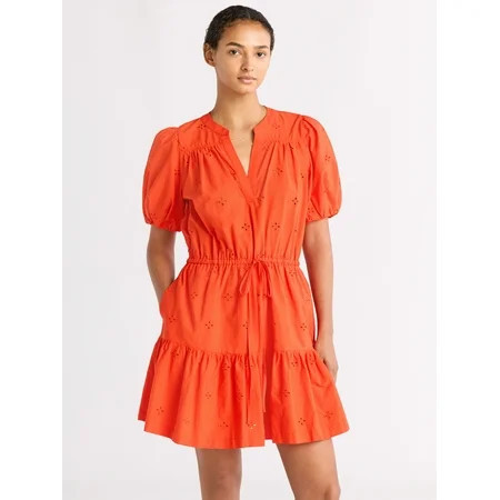 FA SS PUFF SLV TIERED MINI DRESS | Walmart (US)