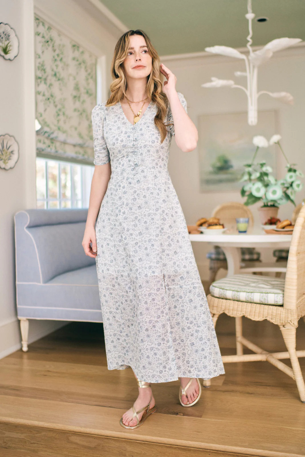 Elaine Dress in Floral Blues | Baybala