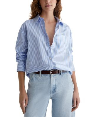Relaxed Button Front Stripe Shirt | Bloomingdale's (US)