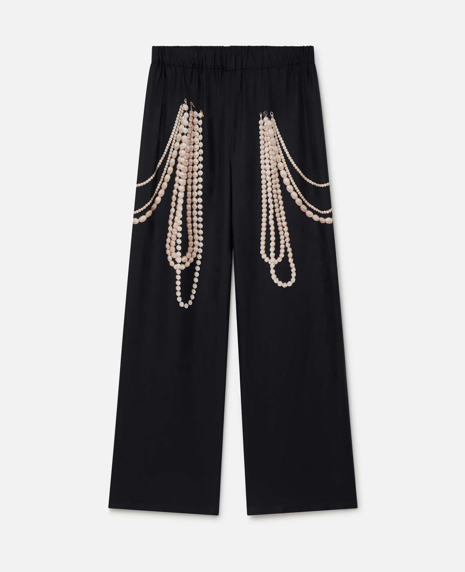 Pearl Trompe L’oeil Print Silk Wide Leg Trousers | Stella McCartney US