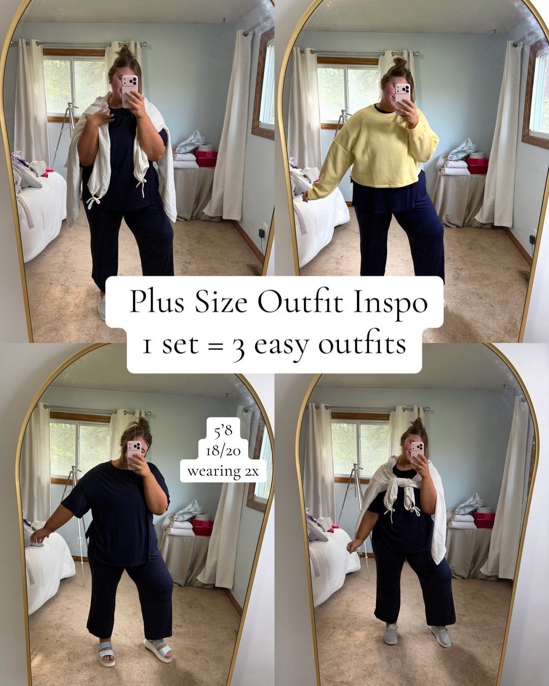 comfy outfits that still feel cute >>> 🤍 this lounge set is so easy to rewear/style different ways and honestly one of those pieces i keep reaching for. i’m 5’8, size 18/20 and wearing the 2x ✨

#LTKPlusSize #LTKSaleAlert #LTKootd