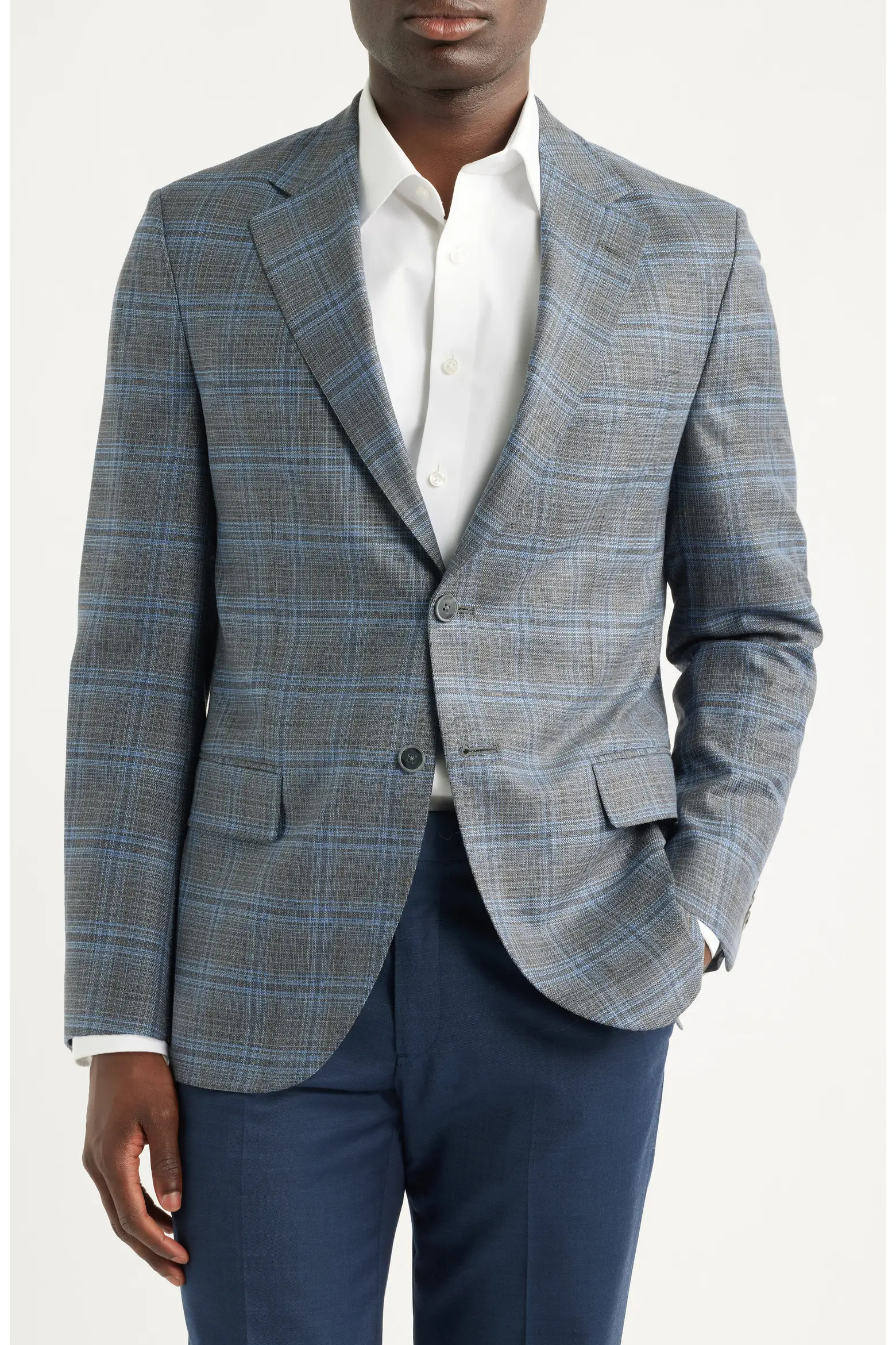 Hyperlight Soft Grey Plaid Wool Sport Coat (Men) | Nordstrom | Nordstrom