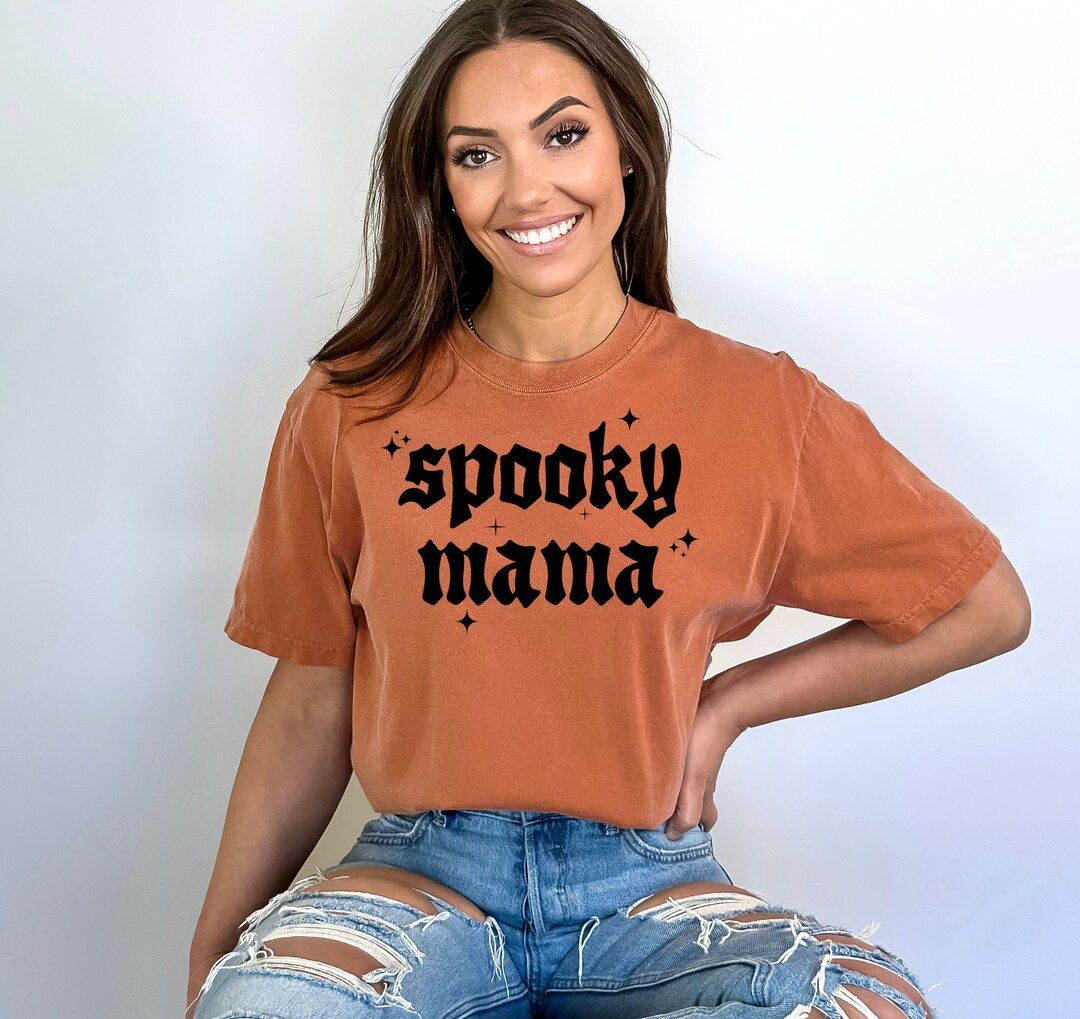 Spooky Mama Shirt, Halloween Shirt, Spooky Shirt, Spooky Mama Halloween, Comfort Colors Tee, Over... | Etsy (US)