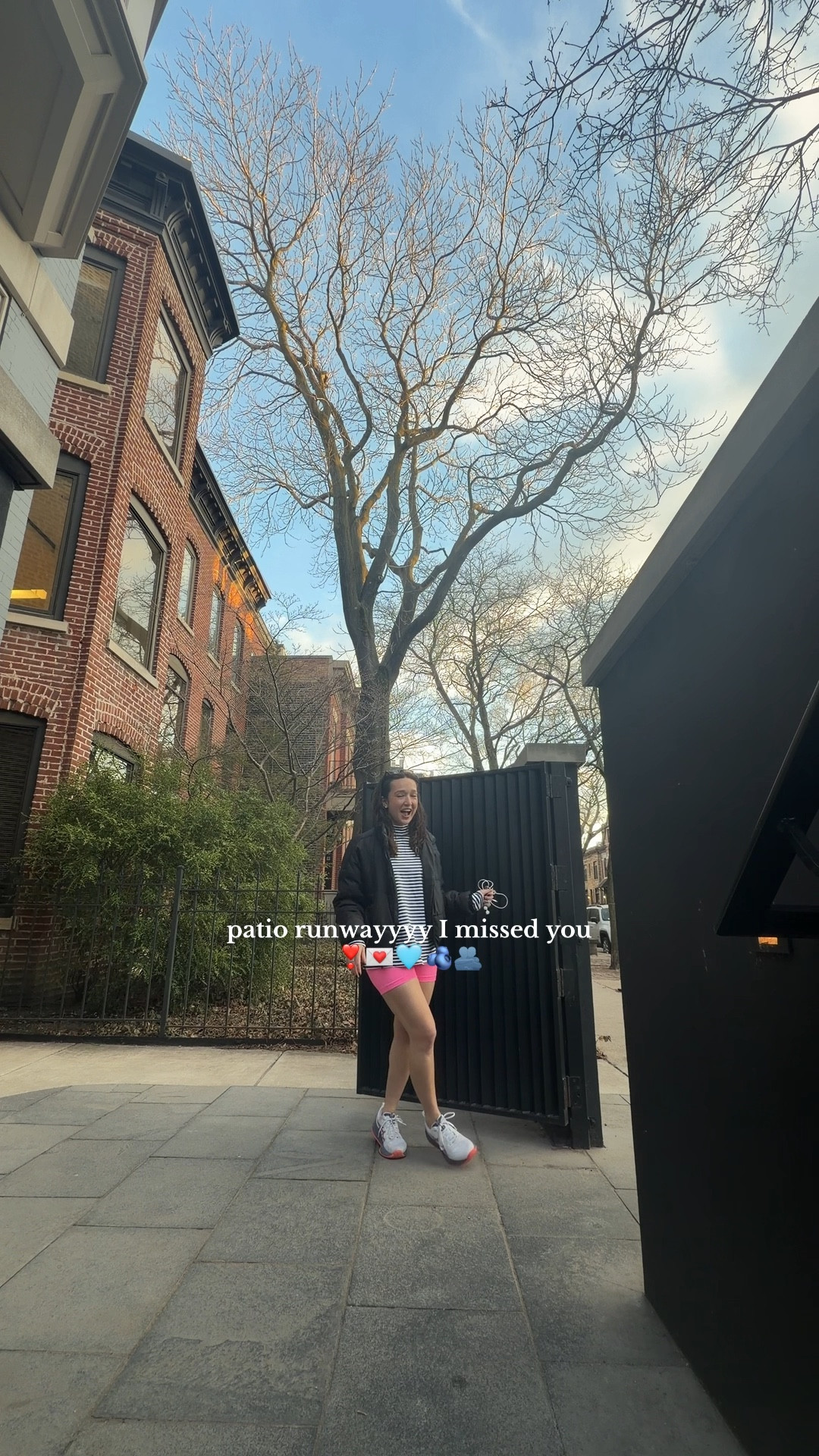 sun is out! patio runway is out! 
obsessed with this striped freepeople long sleeve recently 🫐🤍

#freepeople #asics #rayban

#LTKfitnessgoals #LTKdayinmylife #LTKActive