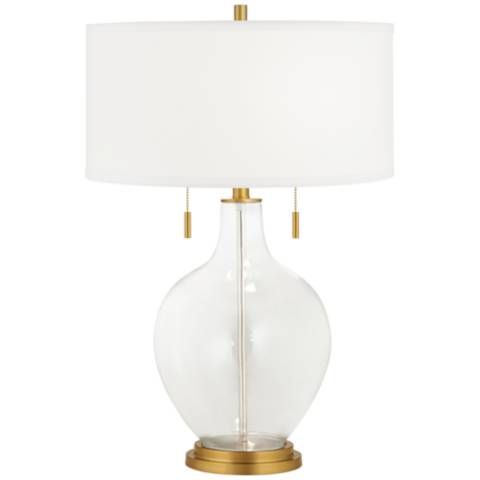 Clear Glass Fillable Toby Brass Accents Table Lamp | Lamps Plus