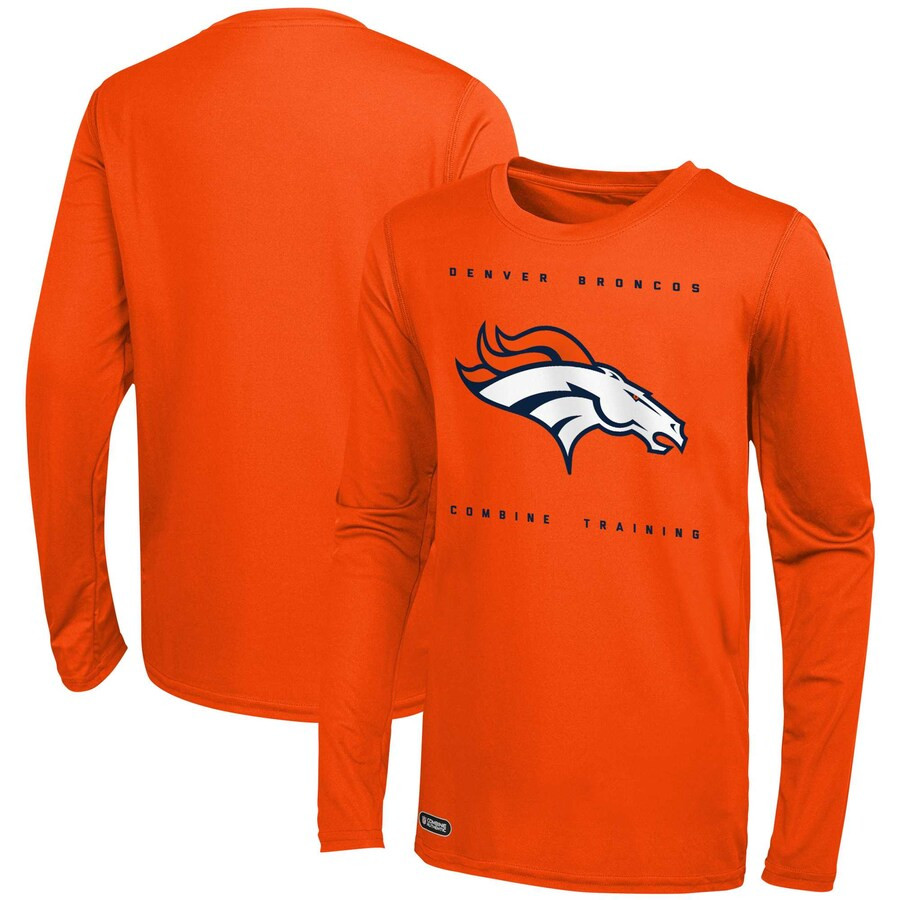 Men's Denver Broncos Orange Side Drill Long Sleeve T-Shirt | NFL Shop