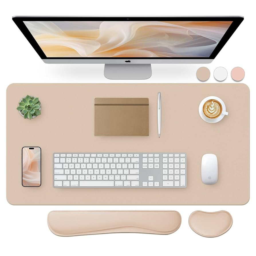 Bloss Leather Desk Pad and Keyboard Wrist Rest, Large Mouse Pad + Keyboard Pad+Mouse Wrist Suppor... | Amazon (US)