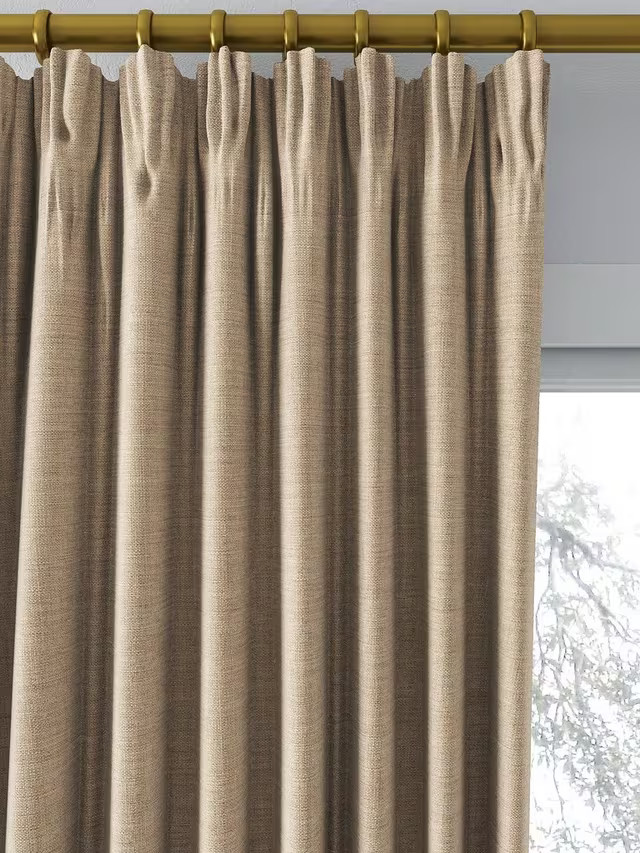 John Lewis Textured Weave Pair Blackout Lined Pencil Pleat Curtains | John Lewis (UK)