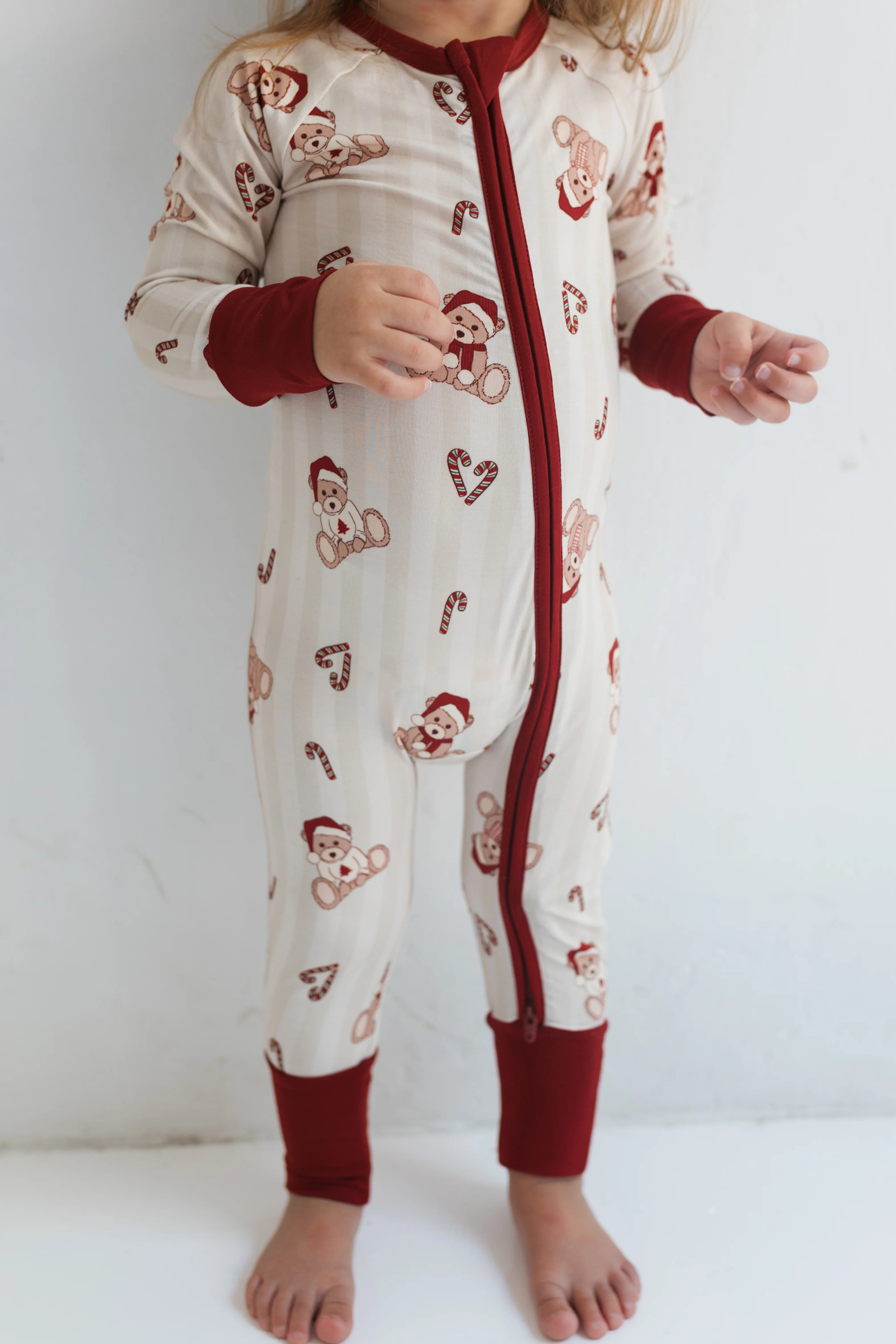 Bear-y Merry Zipper Romper | In My Jammers