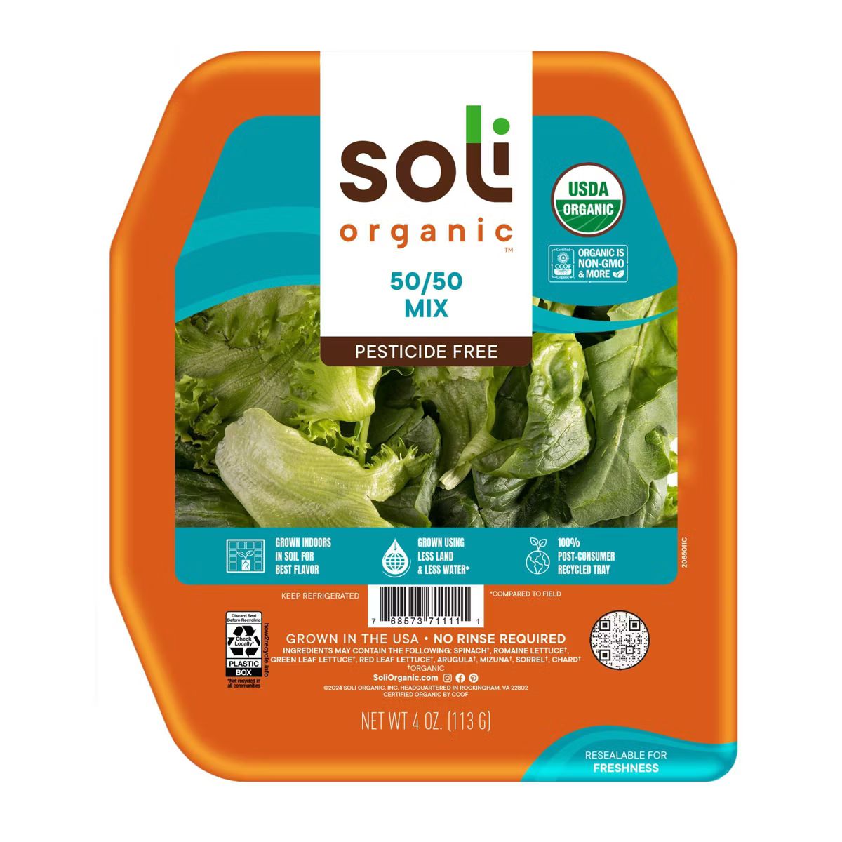 Soli Organic 50/50 Mix Salad Greens - 4oz | Target