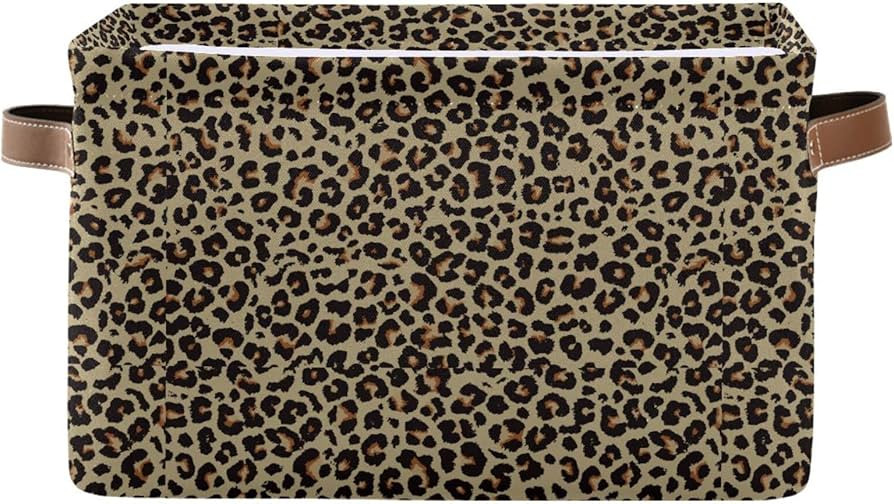 ALAZA Cheetah Leopard Print Animal Skin Foldable Storage Box Storage Basket Organizer Bins with H... | Amazon (CA)