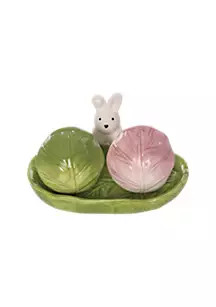 Transpac Transpac Ceramic Cabbage w/Easter Bunny Salt and Pepper Set of 3 Home Decorations Easter | Belk