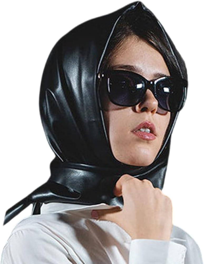 cunueae Women's Winter Warm Scarf, Faux Leather Triangle Bandana, Headscarf, Windproof Headscarf ... | Amazon (US)