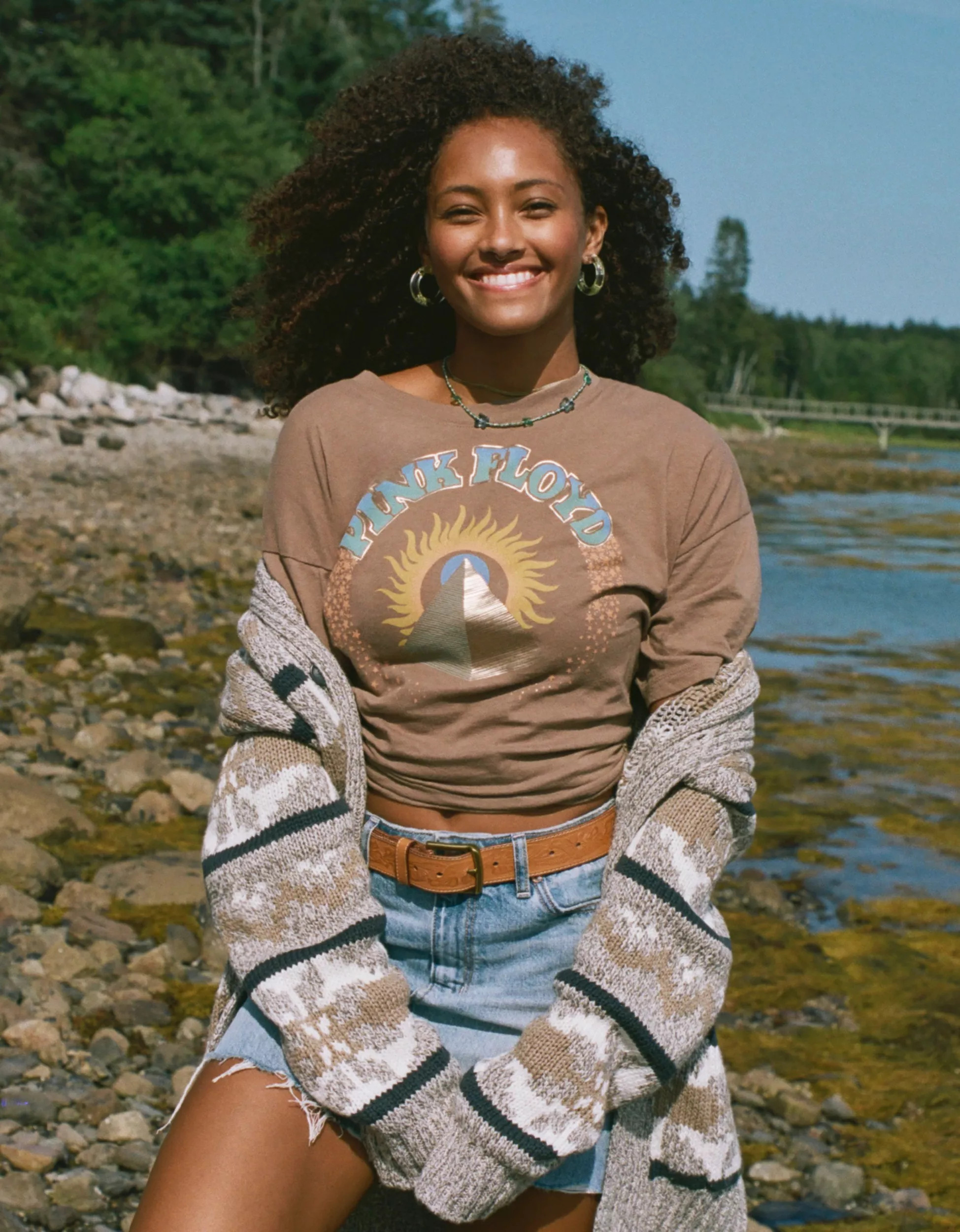 AE Oversized Pink Floyd Shine Graphic Tee | American Eagle Outfitters (US & CA)