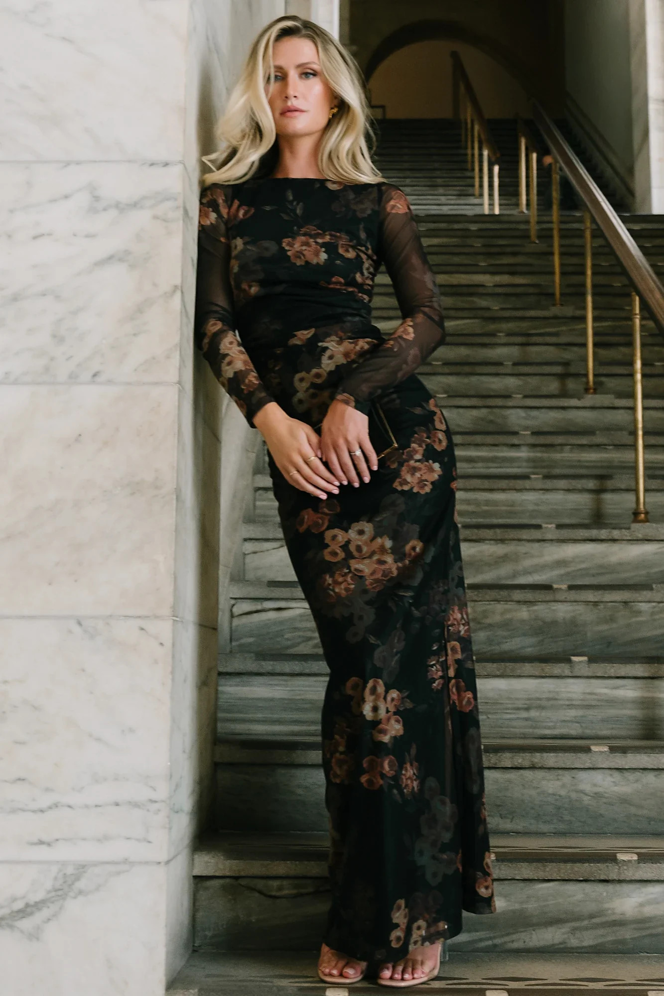Isadora Maxi Dress | Black Floral | Baltic Born