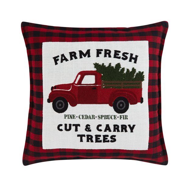 Mainstays Holiday Truck Pillow 18x18 | Walmart (US)