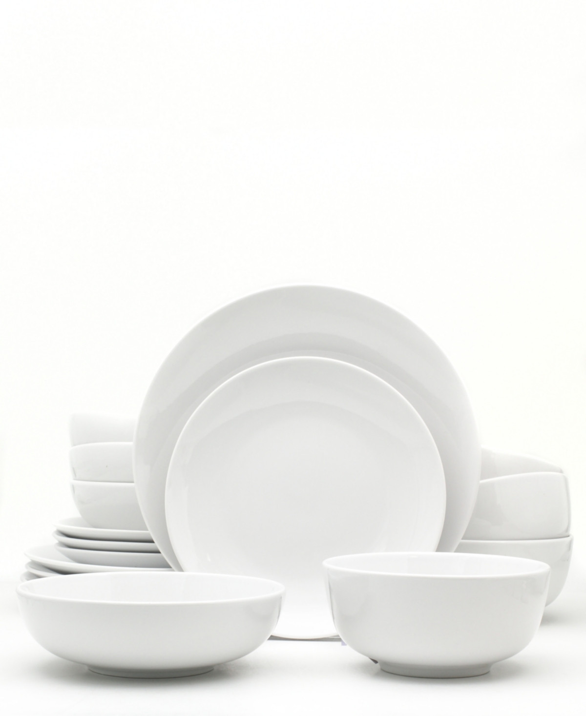 Euro Ceramica White Essential 16 Piece Dinnerware Set - Natural White | Macy's
