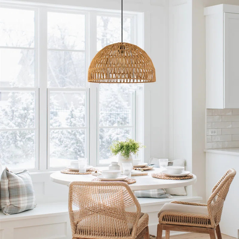Burket 1 - Light Bohemian Woven Rattan Pendant | Wayfair North America