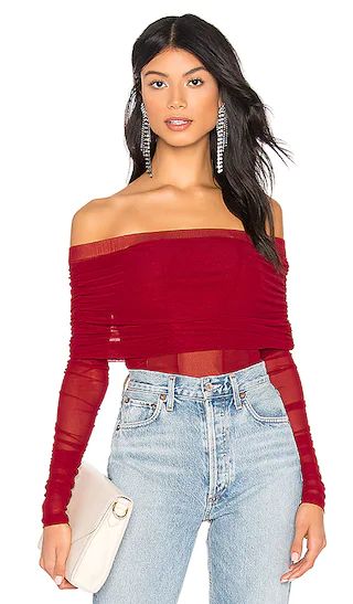 Lia Top in Cranberry Red | Revolve Clothing (Global)