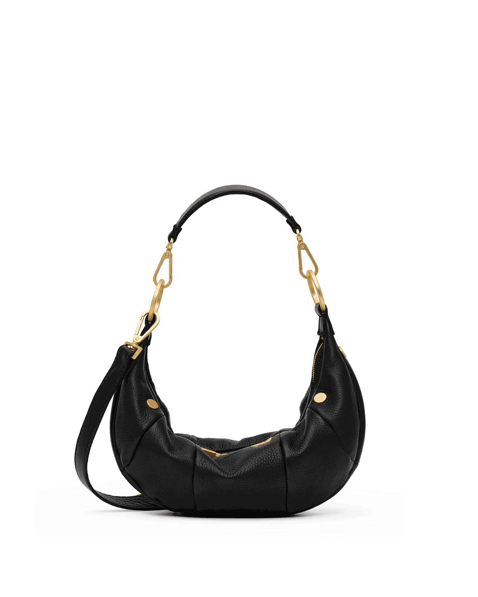 Erica | Black/Brushed Gold | Croissant Bag | Sml 840220524647 | Hammitt (US)