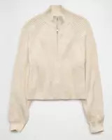 AE Cropped Mock Neck Quarter-Zip Sweater | American Eagle Outfitters (US & CA)