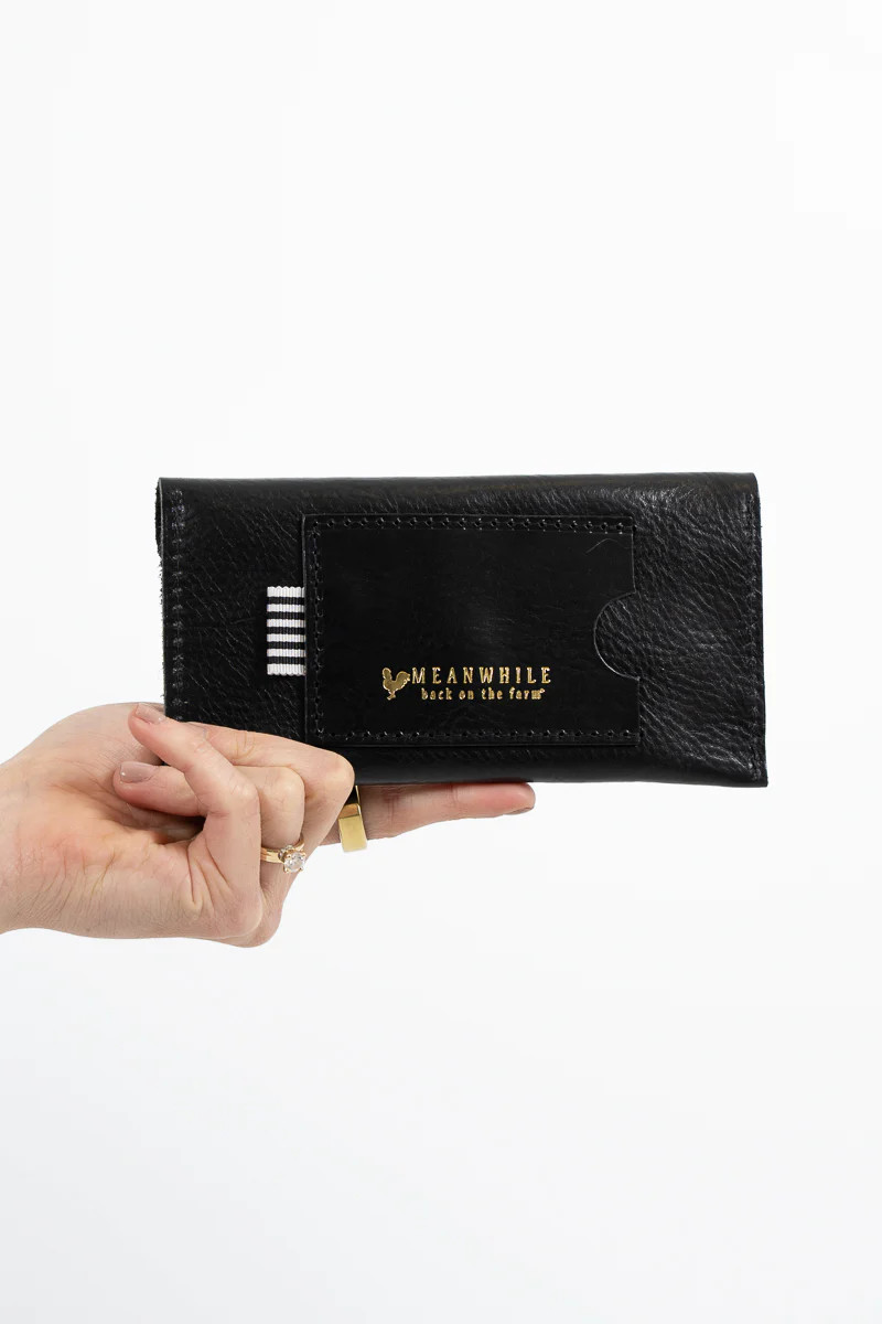 Black Luxe Leather Envelope Wallet | Black Wallet | Meanwhile Back on the Farm