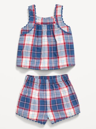 Sleeveless Plaid Top and Shorts Set for Baby | Old Navy (US)