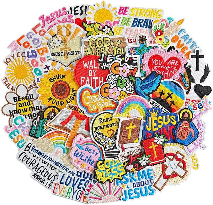 45 Pcs Christian Iron On Patches, Inspirational Bible Verse, Faith, Cross & Religious Embroidered... | Amazon (US)