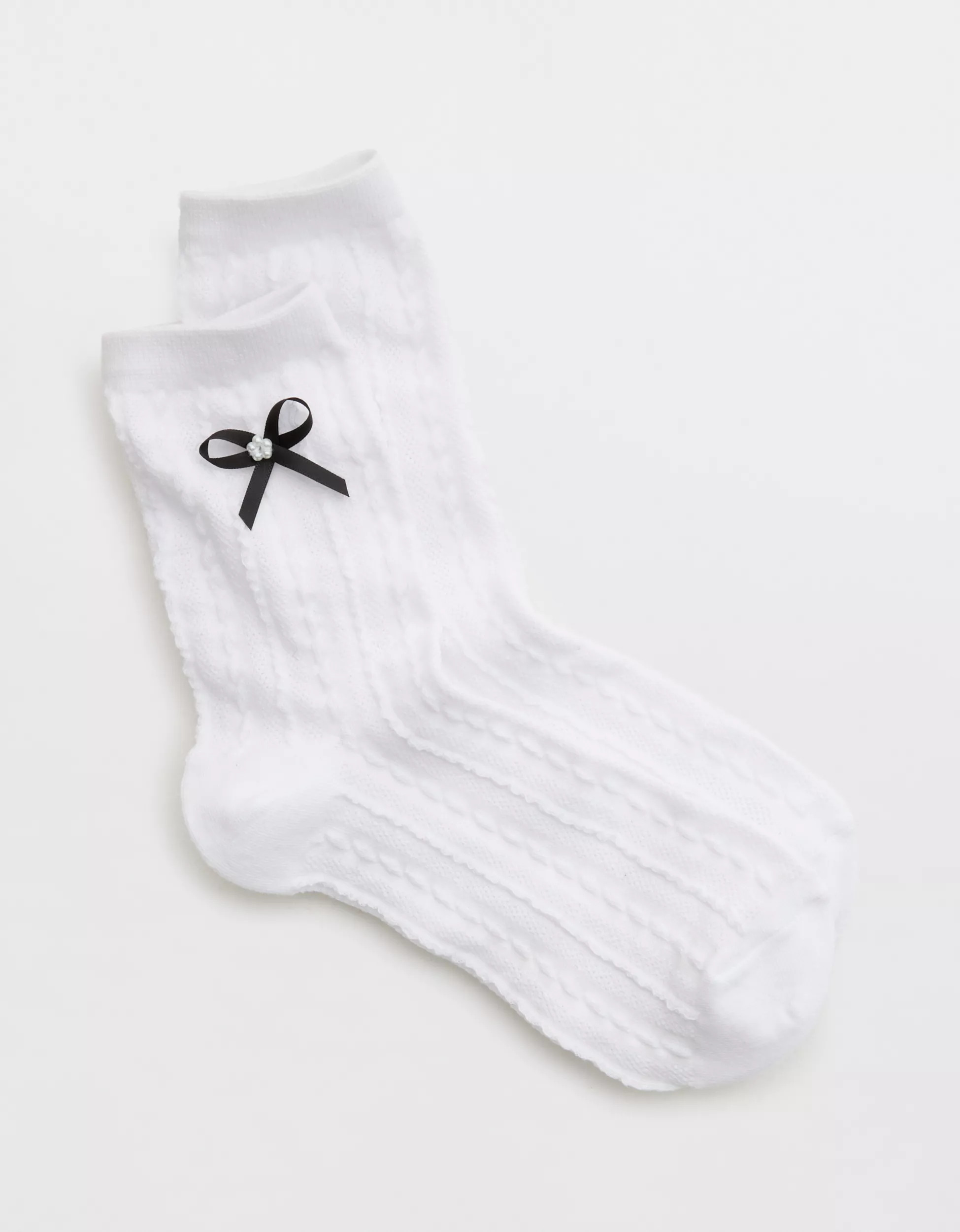 Aerie Pearl Bow Crew Socks | Aerie