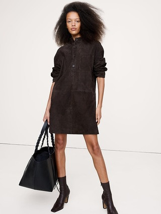 Suede Popover Shift Dress | Banana Republic (US)