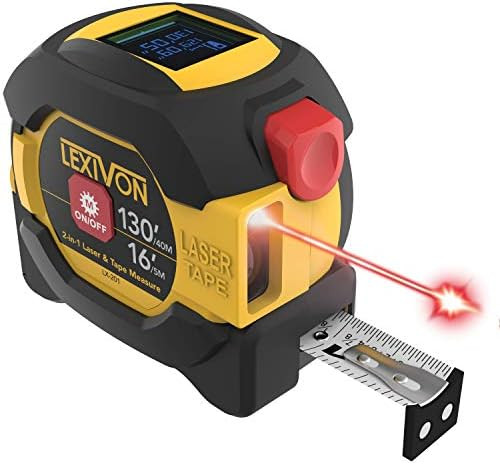 LEXIVON 2 in 1 Digital Laser Tape Measure | 130ft/40m Laser Distance Meter Display On Backlit LCD... | Amazon (US)