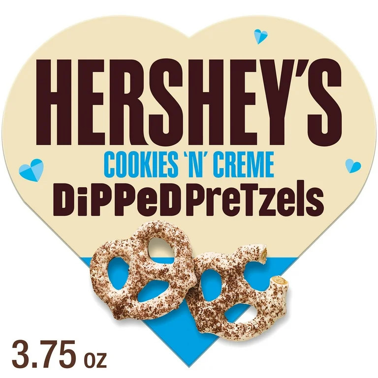 Hershey's Cookies 'n' Creme, Valentine's Day Snacks Dipped Pretzels Gift Box, 3.75 oz | Walmart (US)