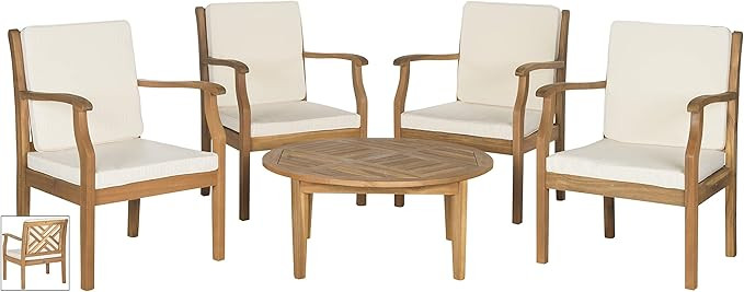 SAFAVIEH Outdoor Living Collection Anaheim 5-Piece Outdoor Living Set | Amazon (US)