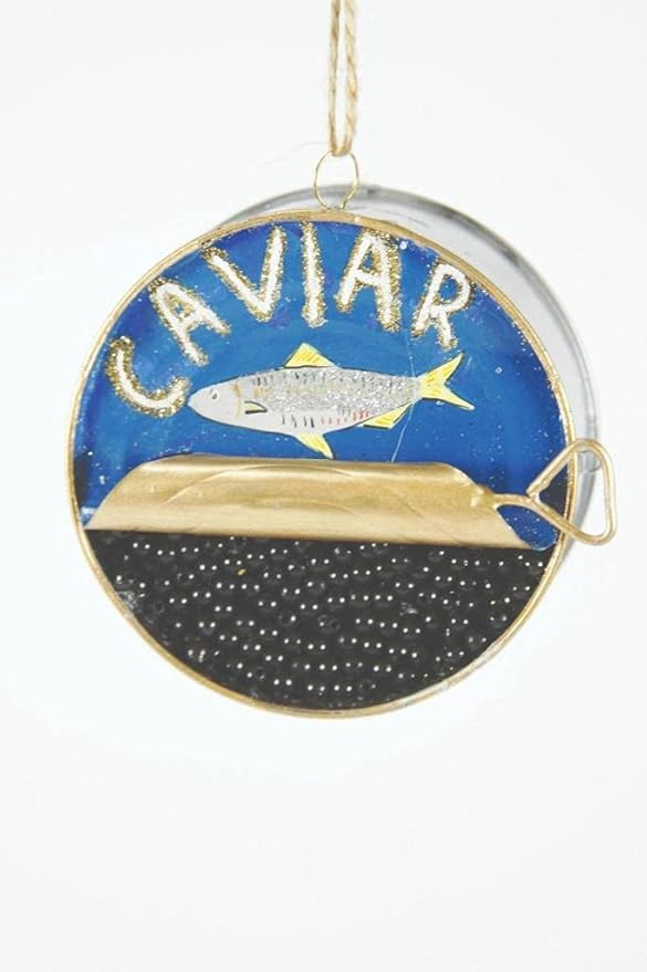 Cody Foster & Co Caviar Salmon Fish Eggs Luxury Glass 3 Christmas Ornament, Multi | Amazon (US)