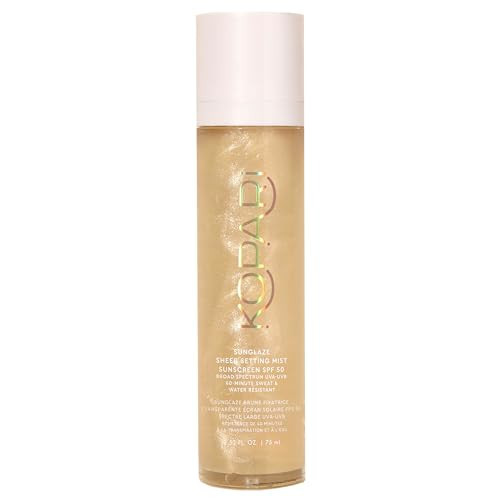 Kopari Sunglaze Sheer Setting Mist Sunscreen SPF 50, Weightless, Fast Drying, Ultra-Fine Setting Spray, Made With Hyaluronic Acid, Sets Makeup For A Hydrated, Dewy Finish, 2.53 fl oz | Amazon (US)