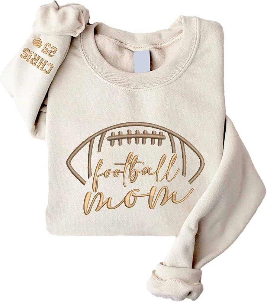 Embroidered Personalized Football Mom Sweatshirt with Kids Names and Number, Custom Football Mom ... | Amazon (US)