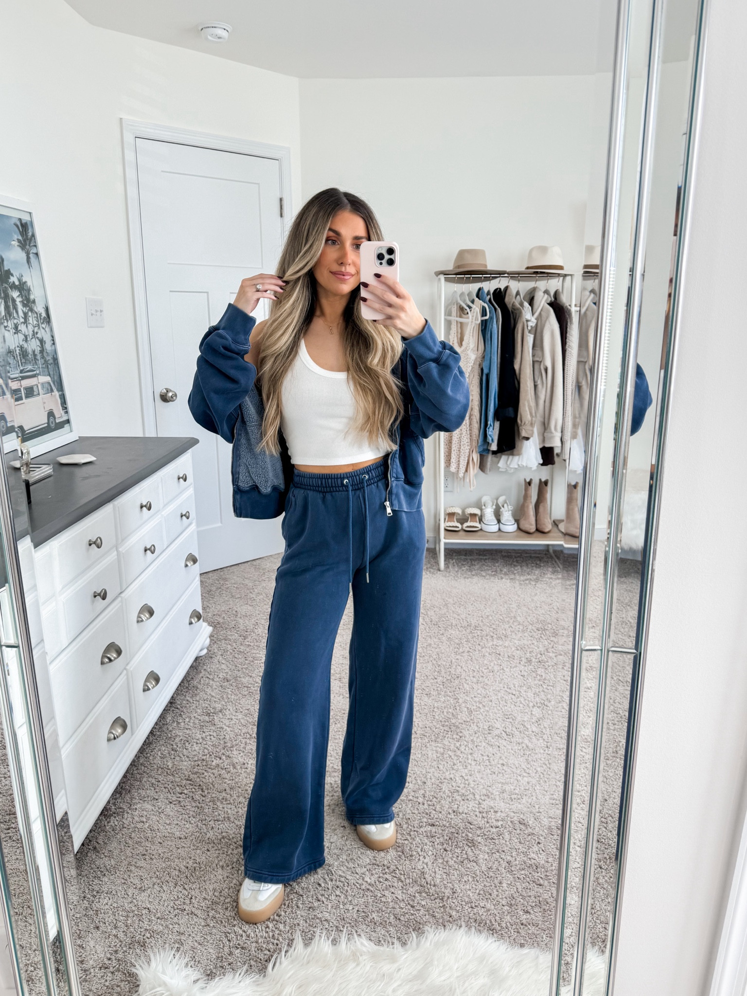 Favorite matching lounge set! Size xs in top & sweats and small in the hoodie 

#LTKStyleTip #LTKFindsUnder50 #LTKSeasonal