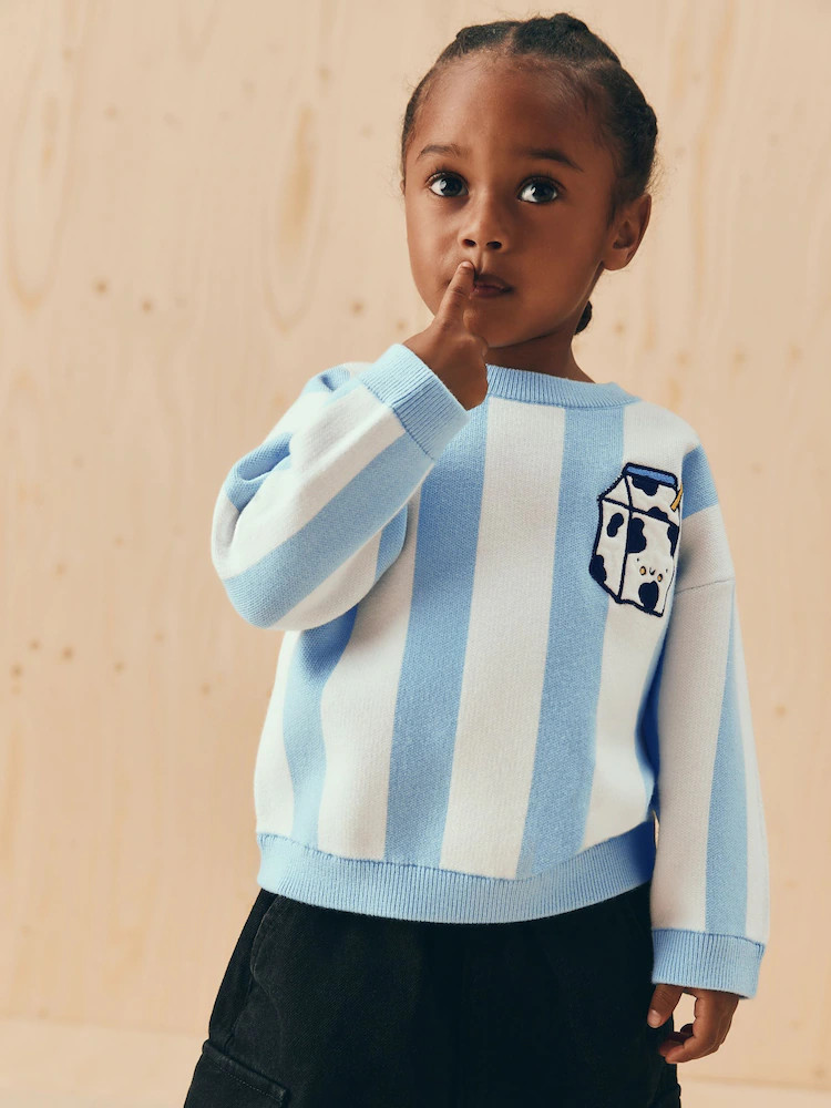 Light Blue Knitted Crew Neck Jumper (3mths-7yrs) | Next EU